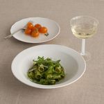 [NEOFLAM] Set of 2 RONDA RILKE WHITE Ceramic Pasta Bowls-Dishwasher & Microwave Safe, Ceramic Pasta Plates, Salad Bowls, Bowls, Serving Bowls, Soup-Made in Korea